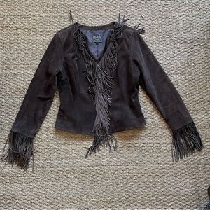 Vintage suede fringe western jacket / blazer